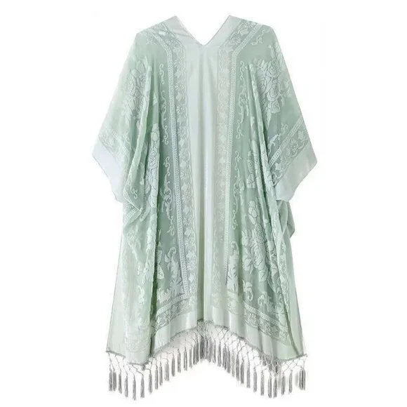 Free People Nightbird Velvet Burnout Kimono Duster - Picture 2 of 4